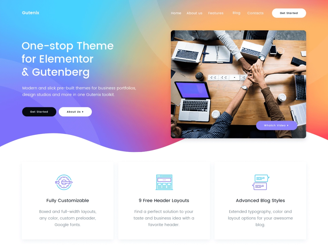 Gutenix Gutenberg tema de WordPress