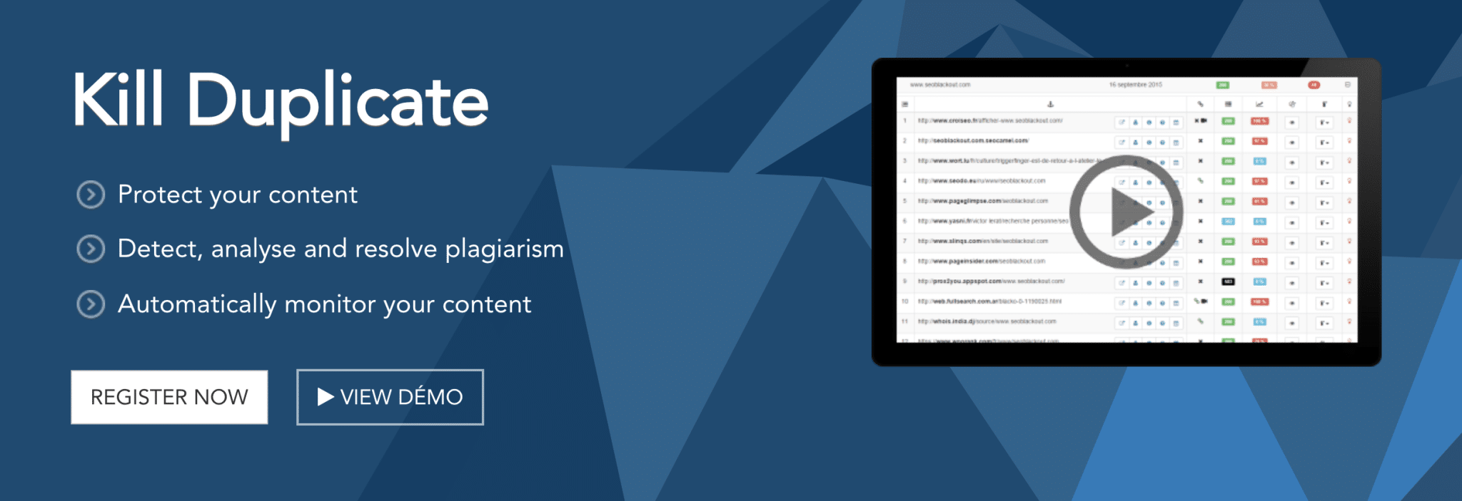 Kill Duplicate eklentisi, yinelenen içeriğe karşı faydalıdır.
