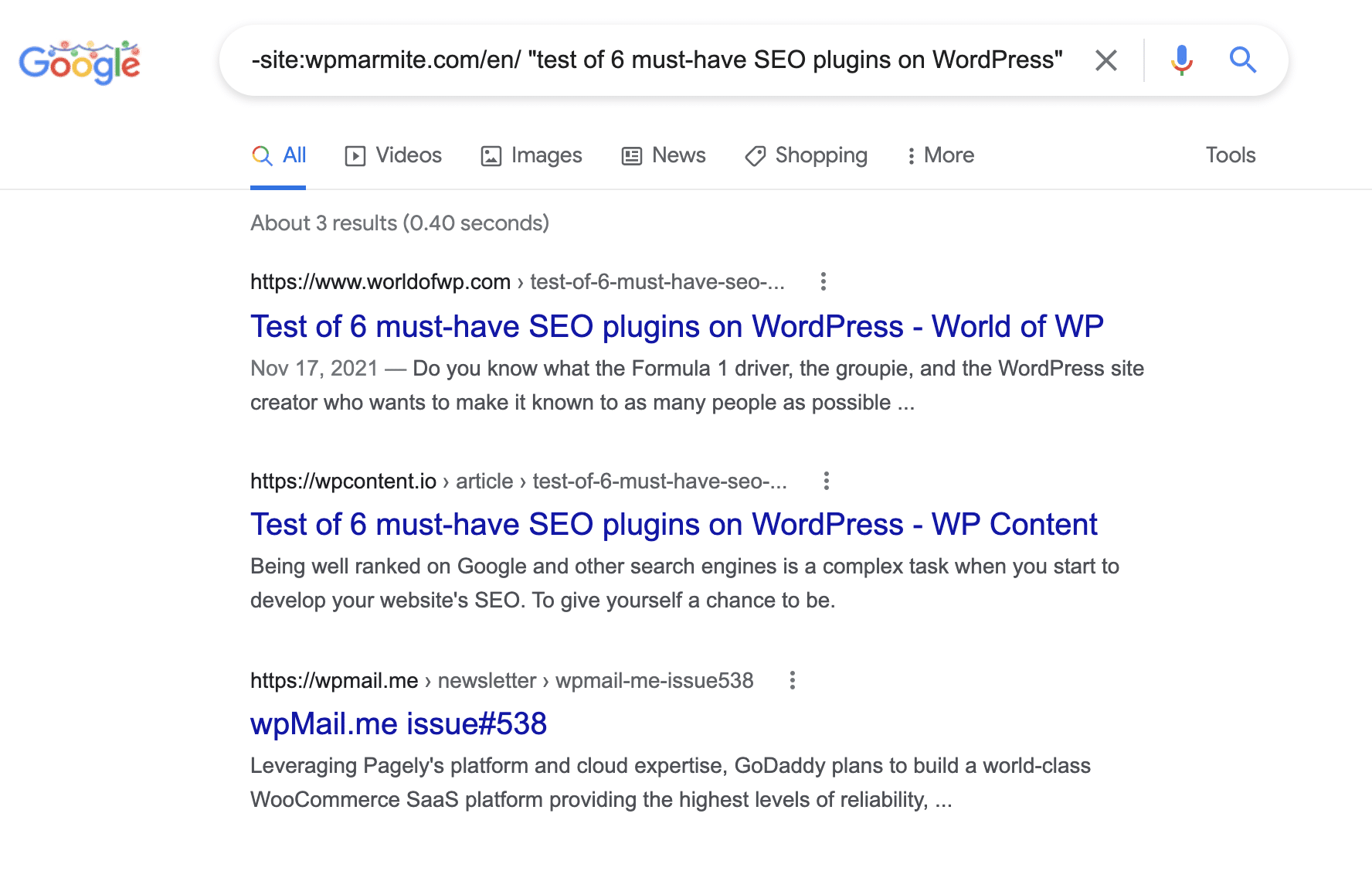 Google'ın arama operatörleri, yinelenen içeriği aramanıza yardımcı olur.