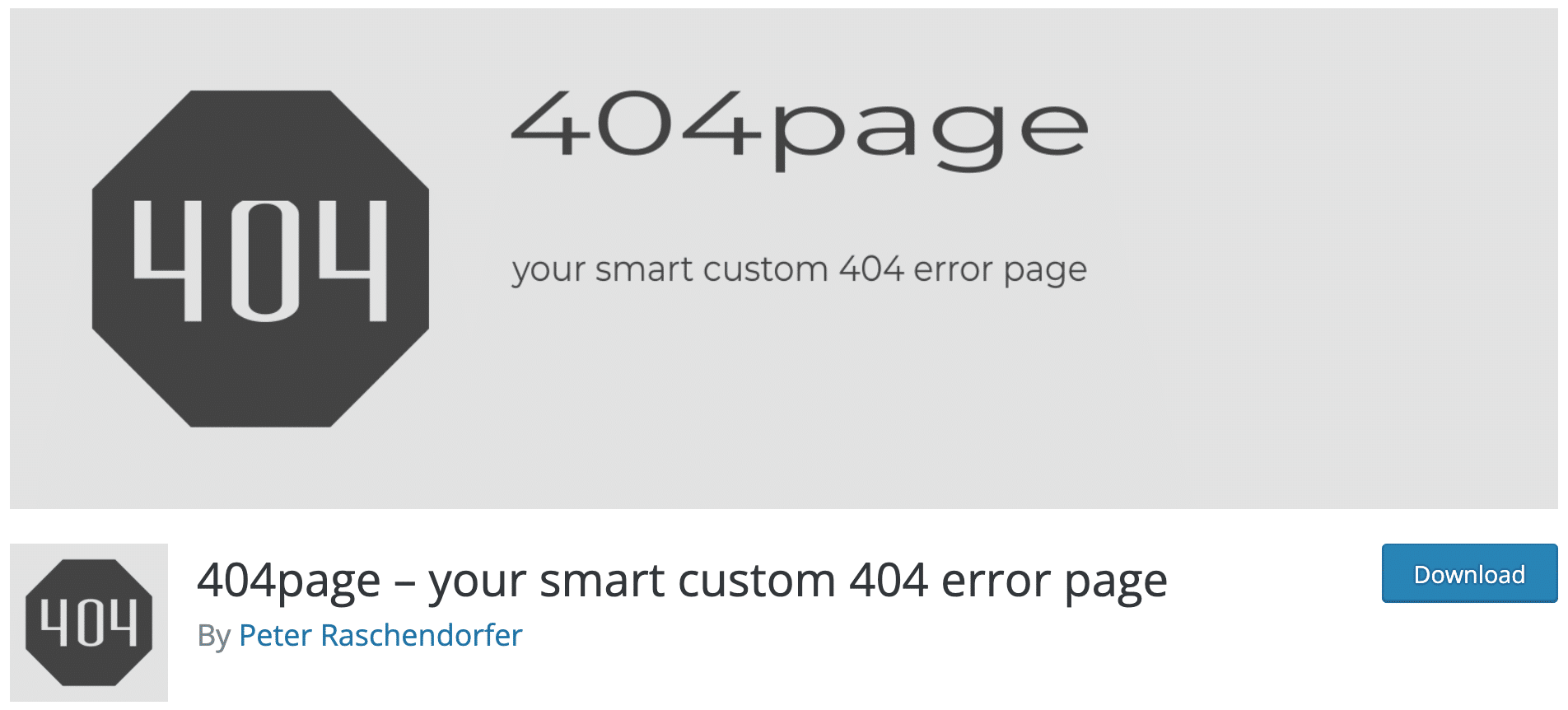 404 sayfalık eklentiyi WordPress resmi dizinine indirin.