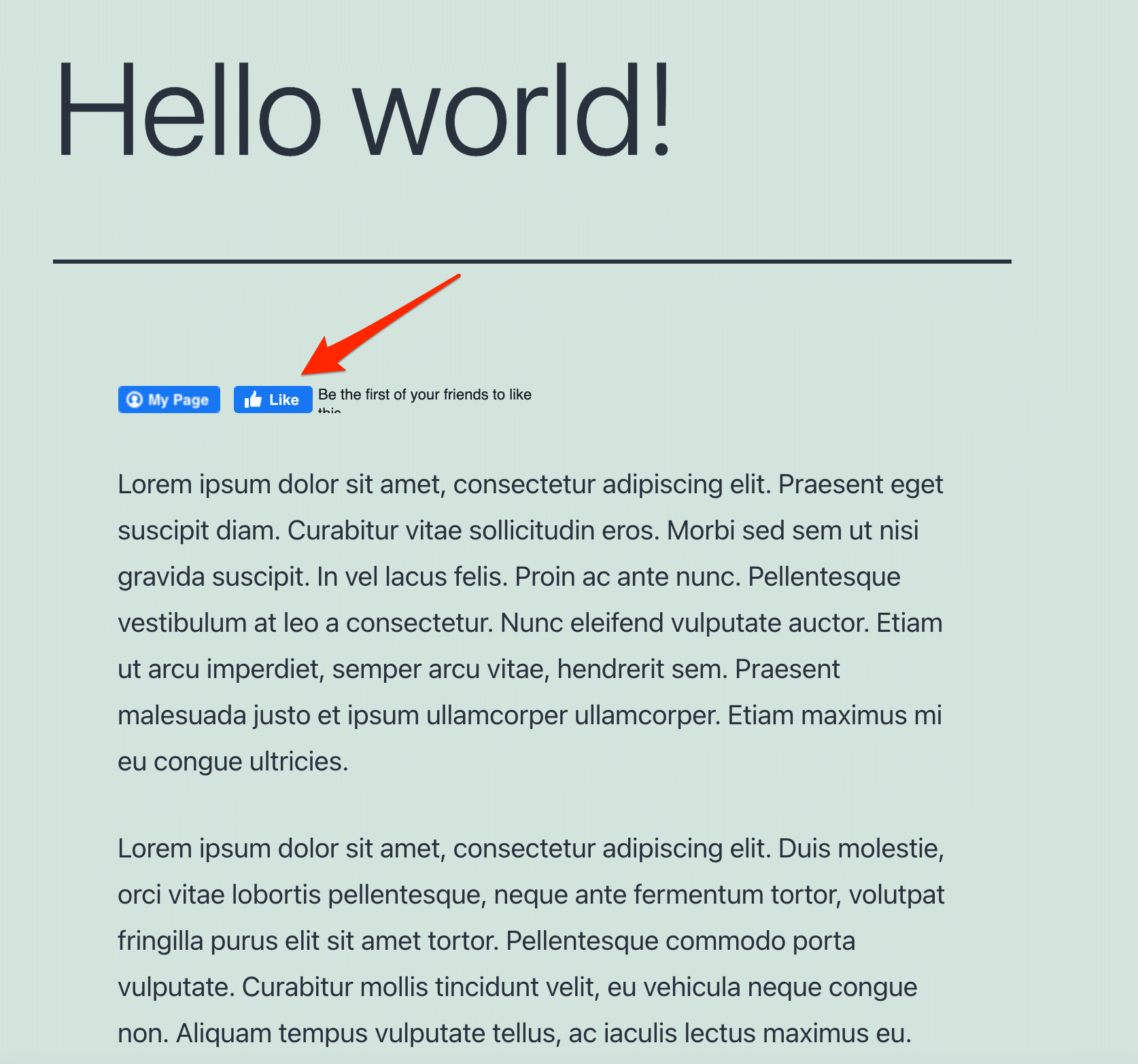WordPressのBestWebSoftプラグインのFacebookボタンのページ統合。
