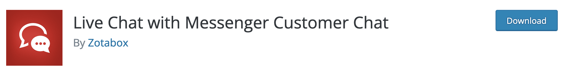 メッセンジャーカスタマーチャットプラグインを使用したライブチャットは、公式のWordPressディレクトリにダウンロードできます。