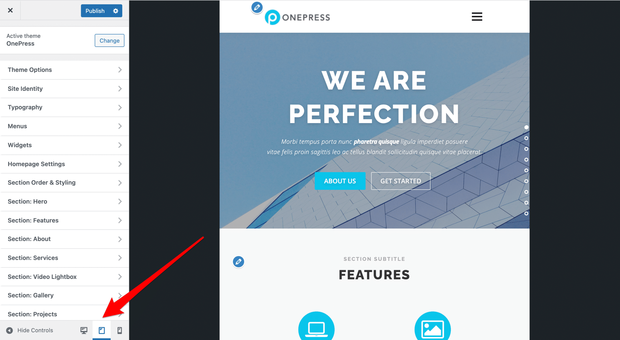 OnePress temasına duyarlı test.