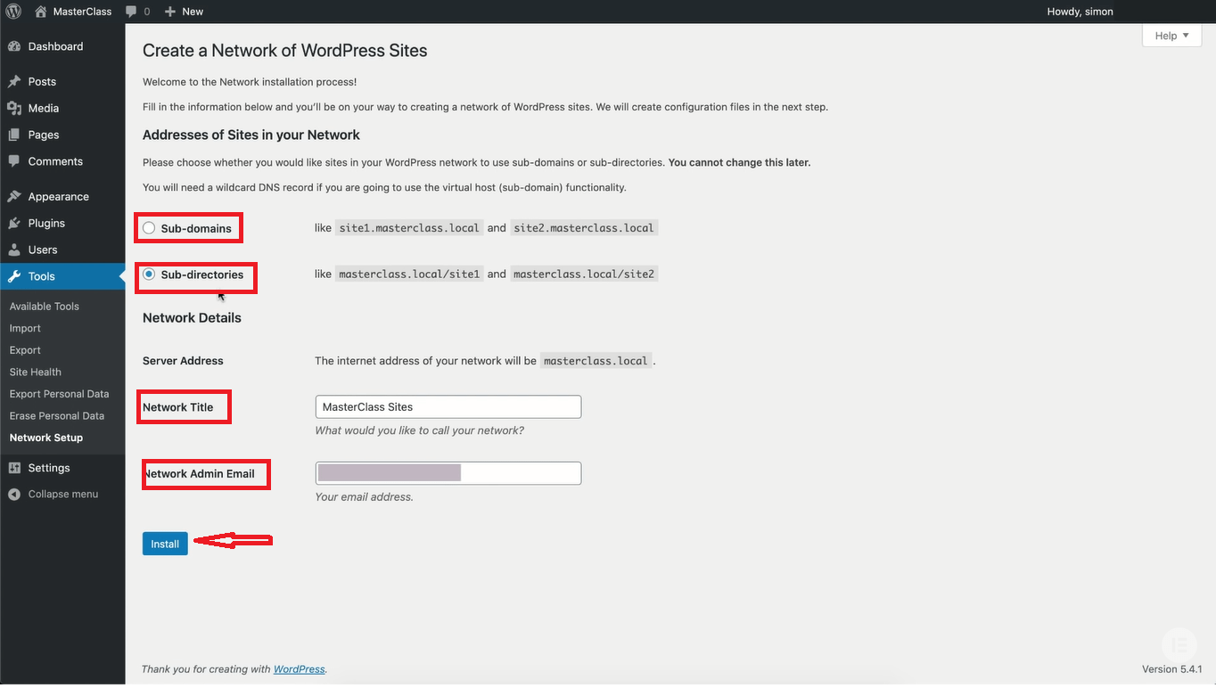 pfo-wordpress-network-setup-install