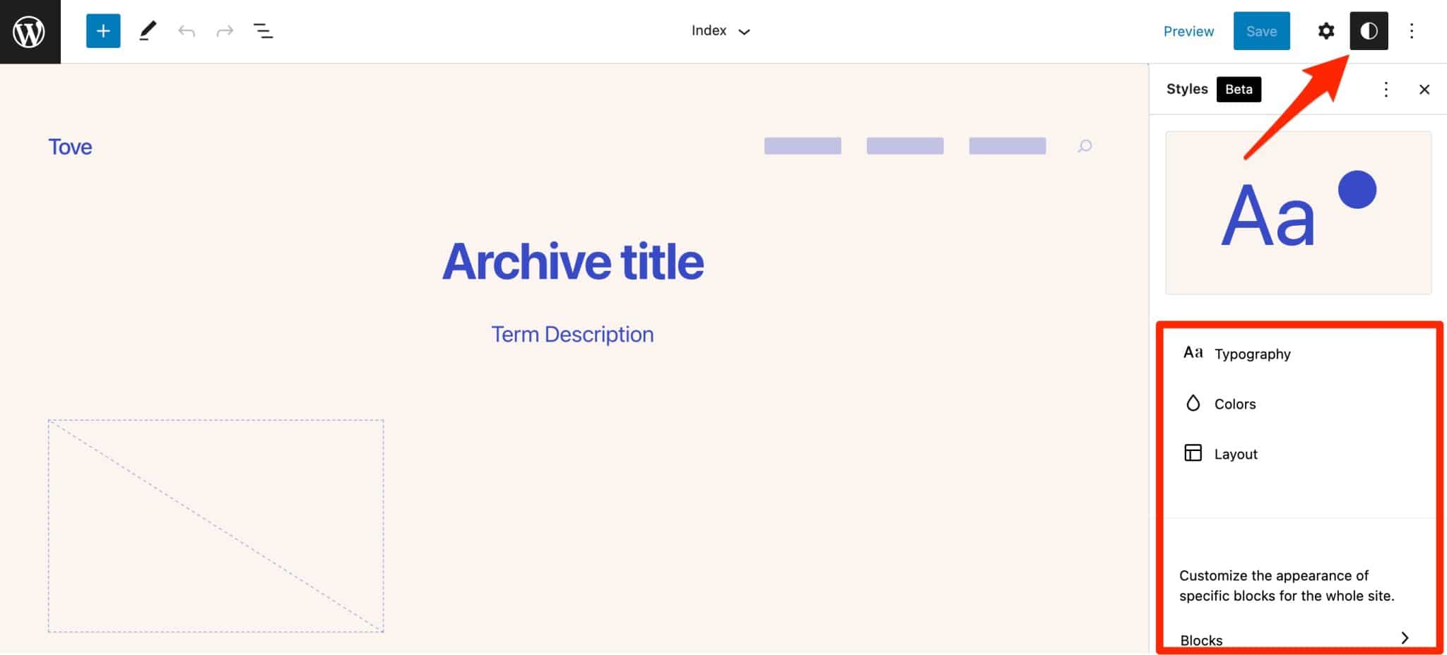 トーブのテーマスタイル。