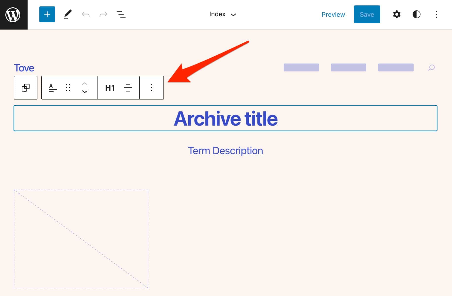 WordPressToveテーマコンテンツエディターツールバー。