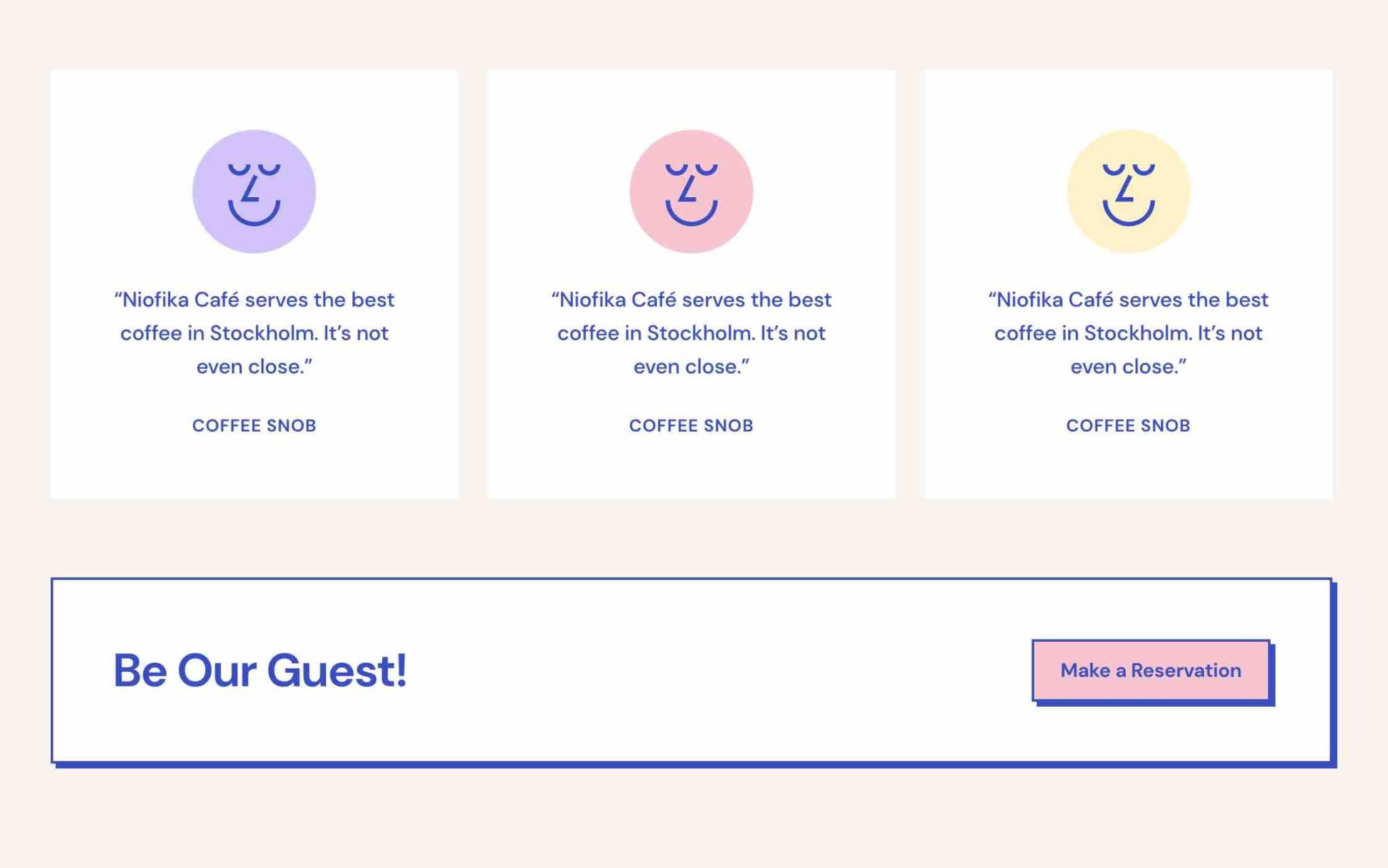 Toveテーマのデモホームページのスクリーンショット。
