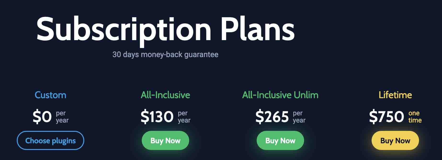 Crocoblockサブスクリプションプラン。