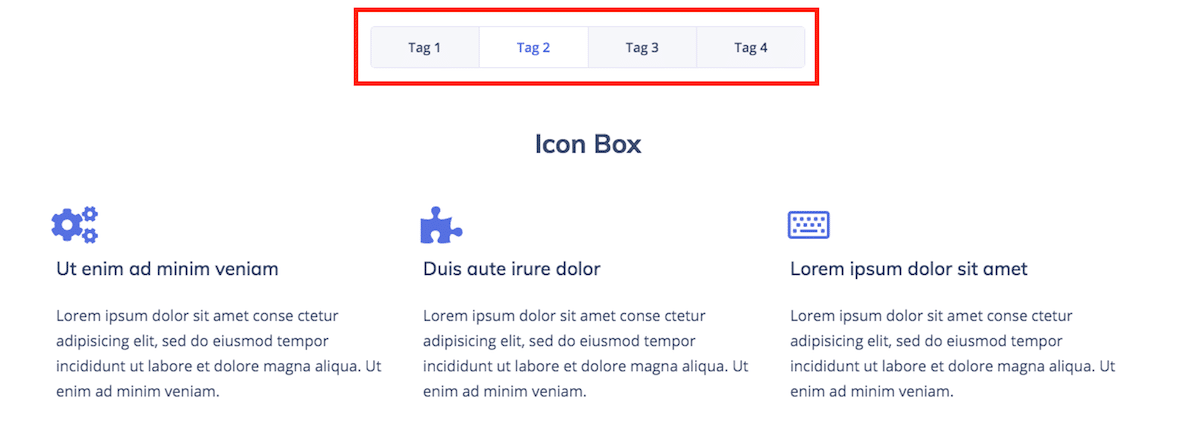 JetTabsのElementorTabsウィジェット。