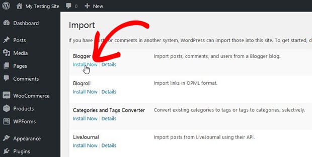 Blogger İçe Aktarıcı'yı yükleyin Install Blogger Importer