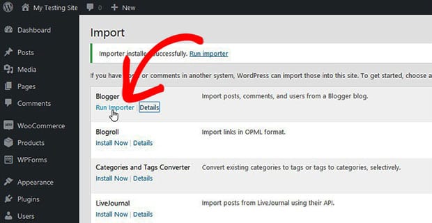 İthalatçıyı Çalıştır Run Importer