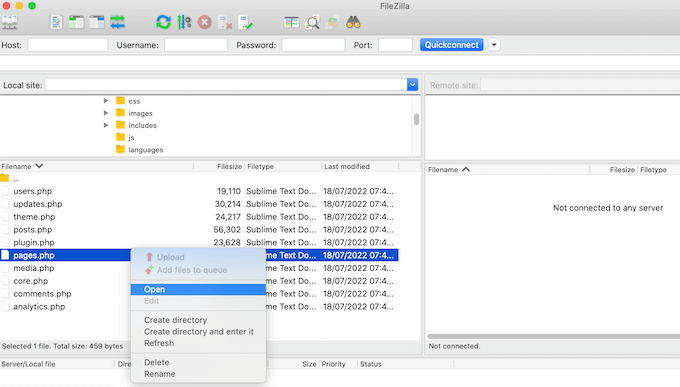 El cliente FTP de FileZilla