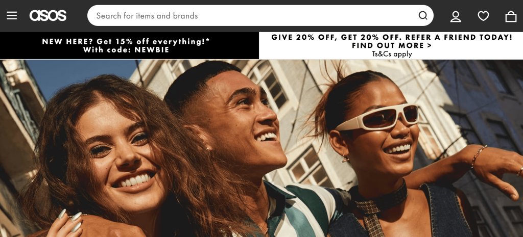 كود قسيمة اسوس - كوبونات متقدمة Catchy promo code names on the Asos website.