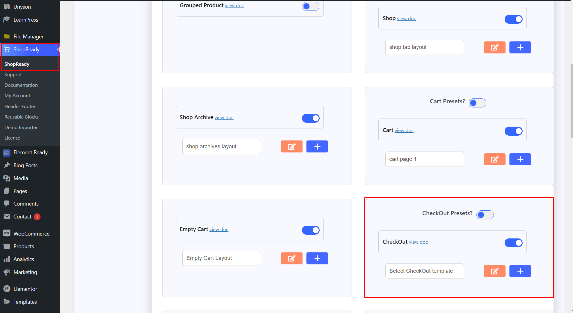 เทมเพลตหน้า ShopReady Checkout