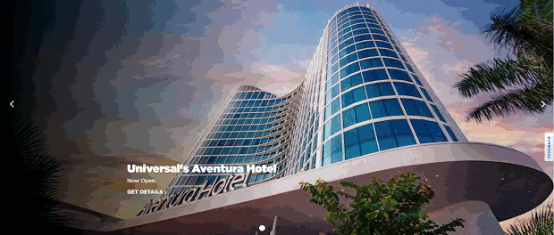 Universal Orlando'nun çeşitli fotoğraflarını içeren bir kaydırıcı