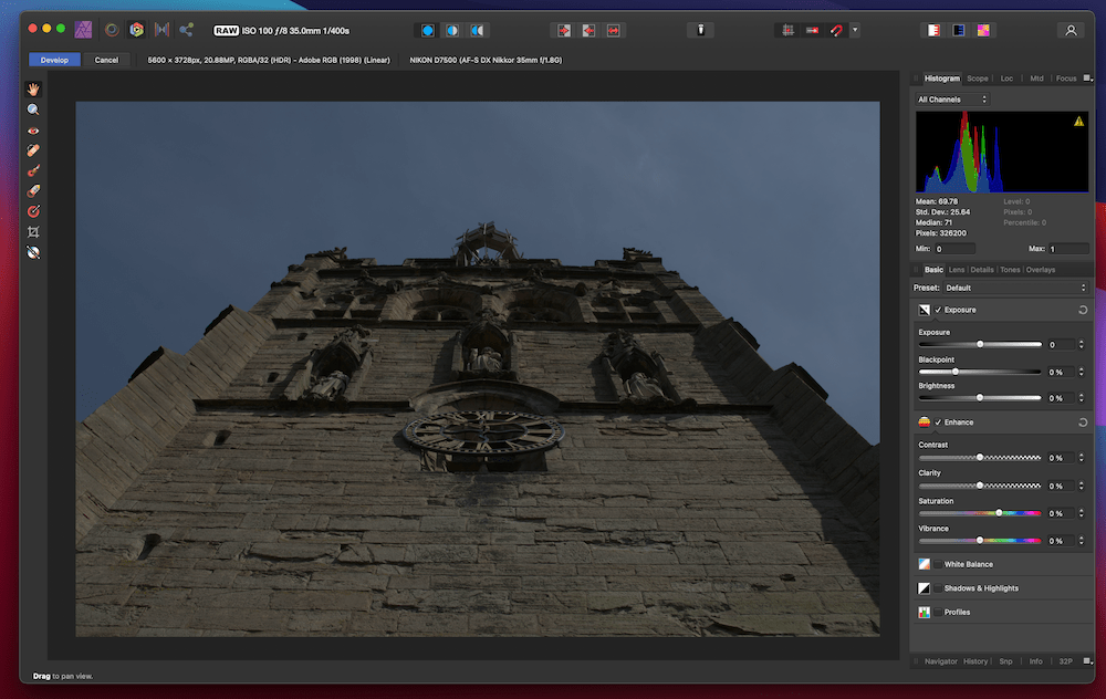AffinityPhotoアプリ。