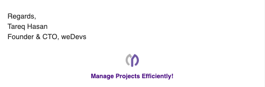 e-mail manager de proiect wp