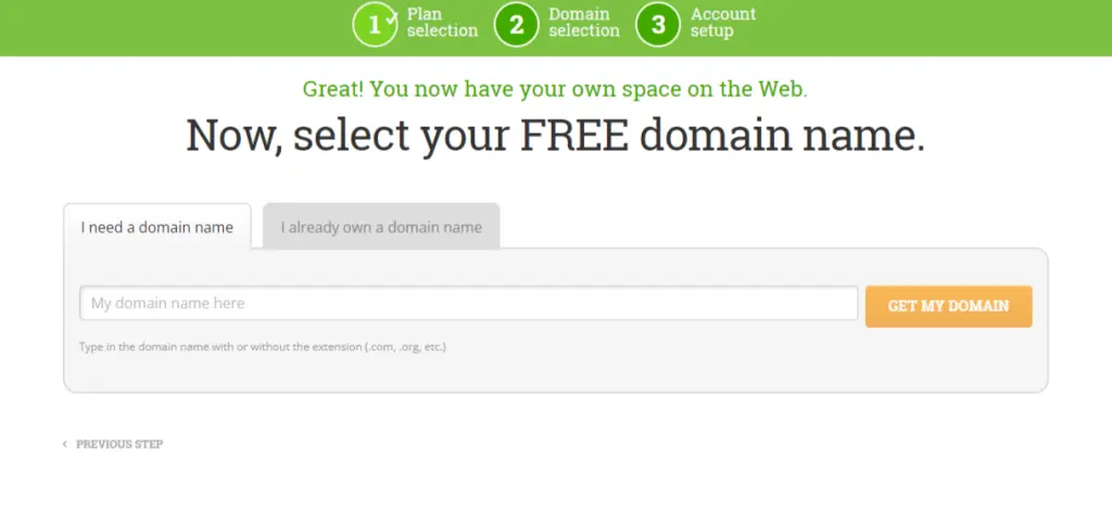 HostPapa Free domain name