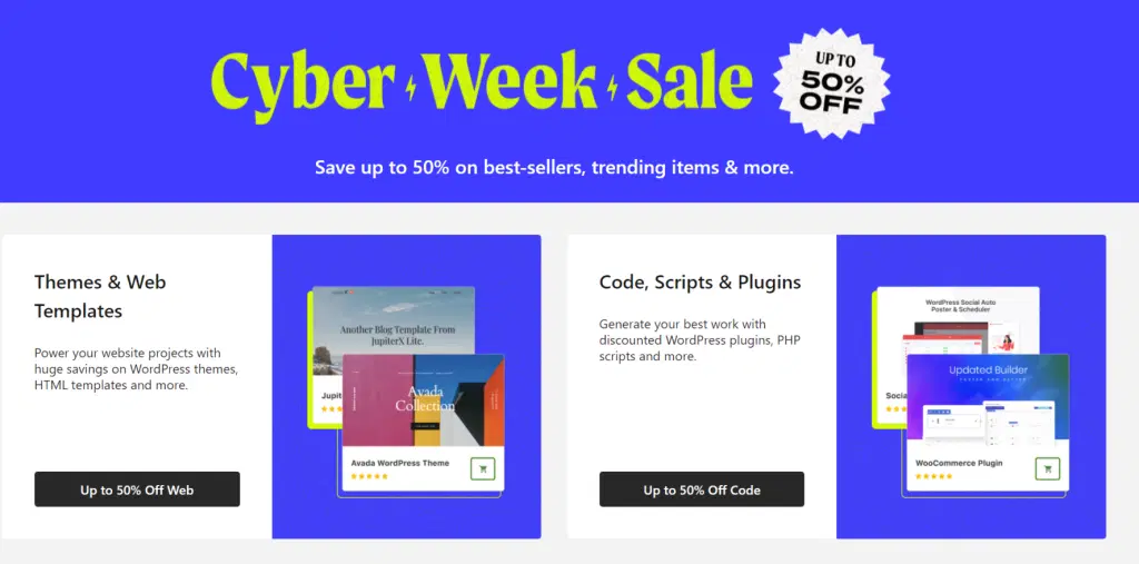Envato Elements 黑色星期五促銷 2022(50% 折扣 + 免費試用)2 envato elements black friday sale 2021