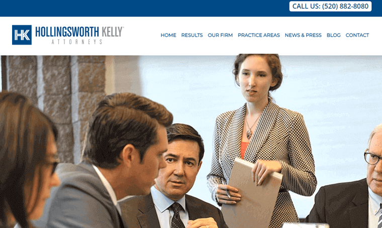 Przykład strony internetowej adwokatów Hollingsworth Kelly