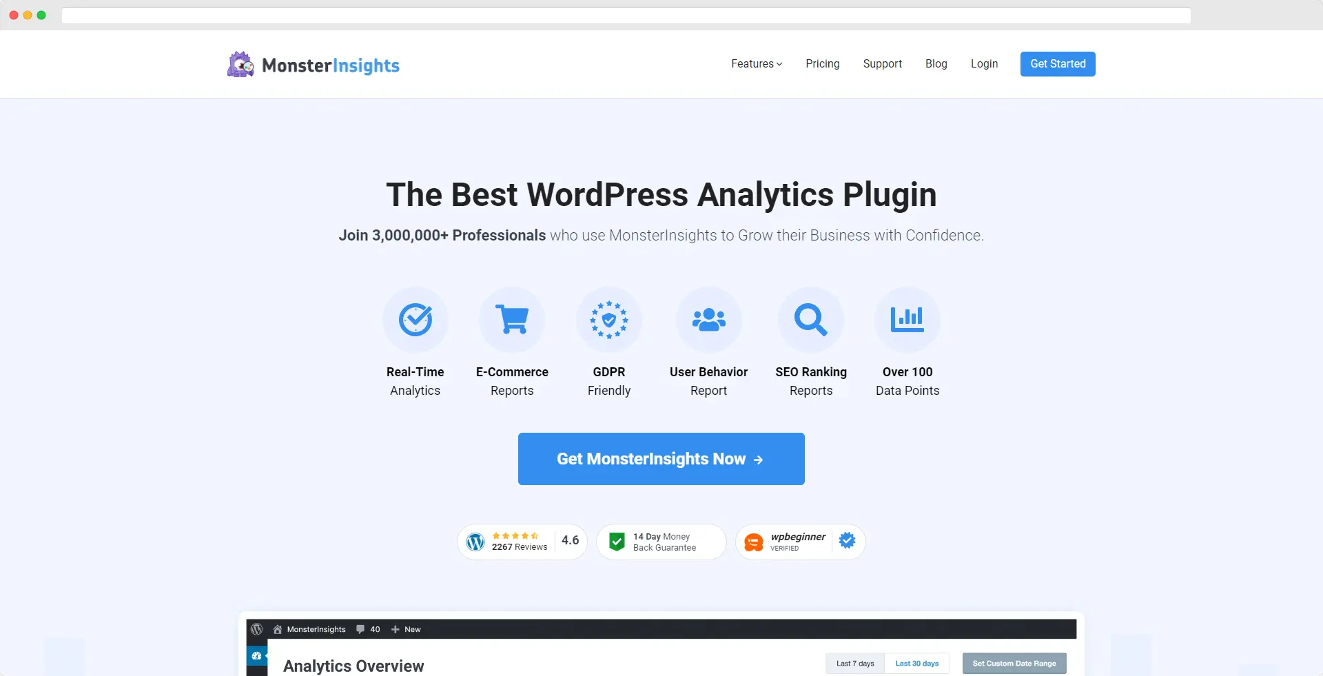 Outil de référencement WordPress Monsterinsights
