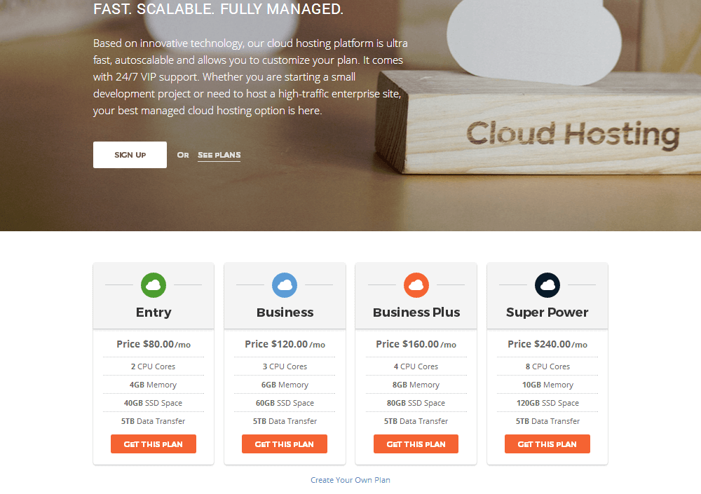 SiteGround - خطط الاستضافة السحابية