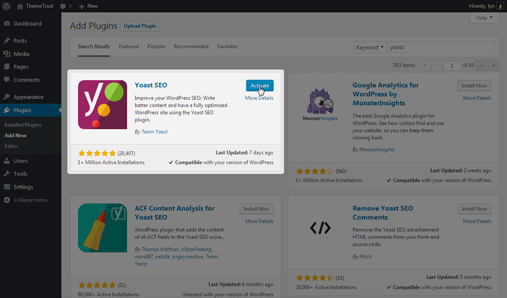 Instal Yoast SEO