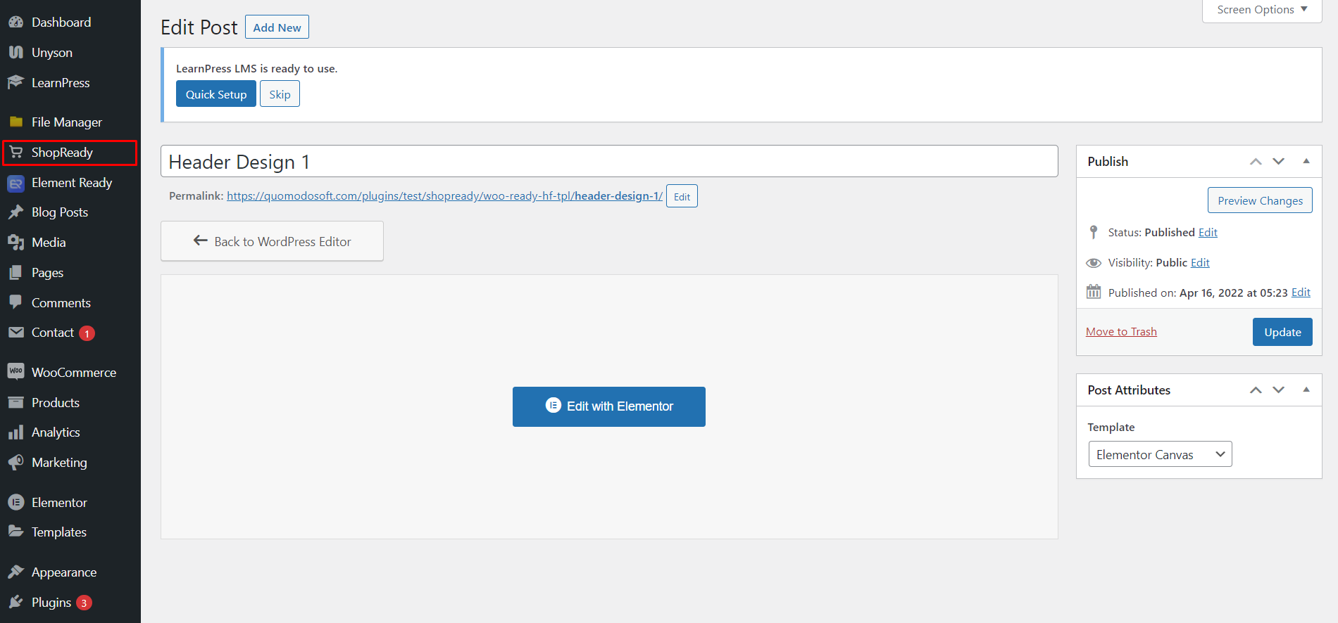 WooCommerce 헤더 섹션