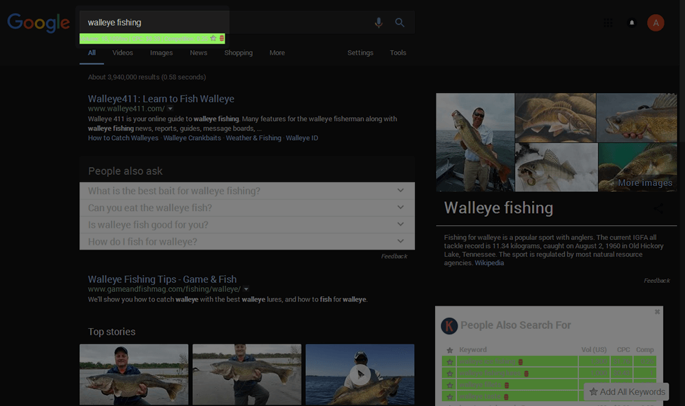 Walleye Fishing - مقياس حجم البحث