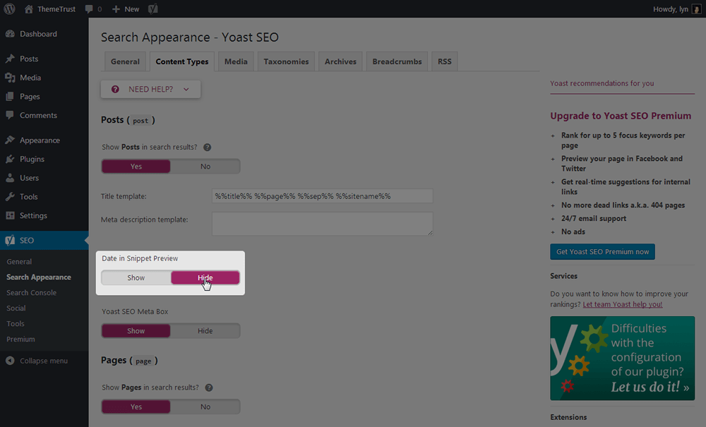 Внешний вид в поиске — Yoast SEO