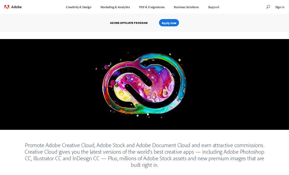Programa de afiliados da Adobe