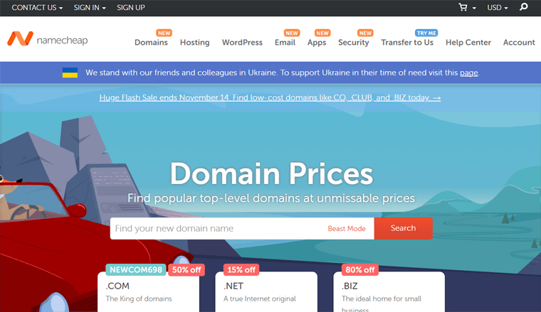 บริการจดโดเมน Namecheap