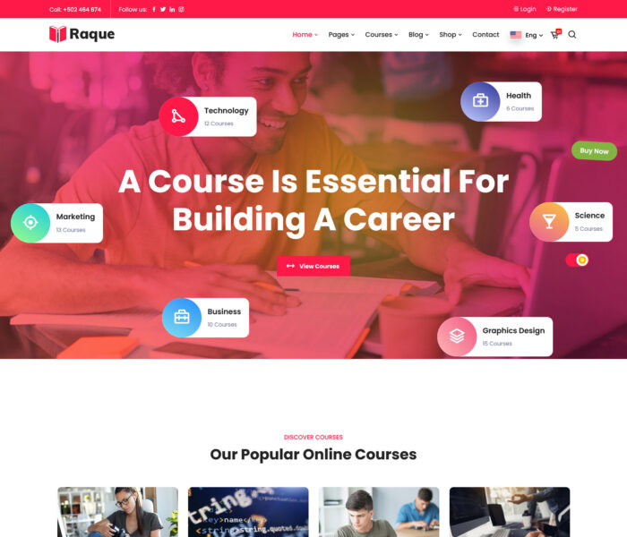 raque online training html template