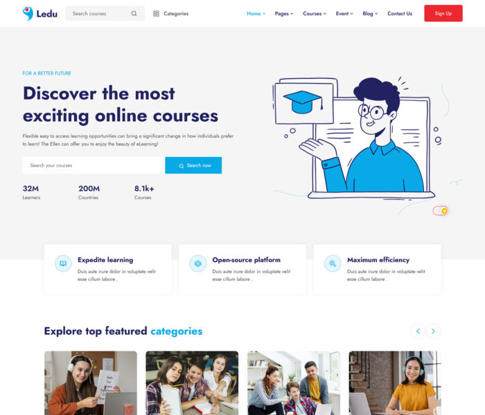 ledu online training html template