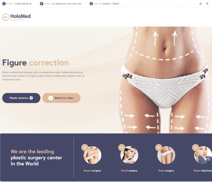 holamed plastic surgery clinic wordpress theme