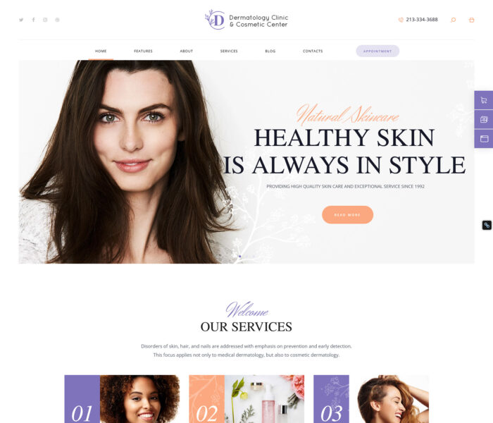 d c cosmetology center wordpress theme