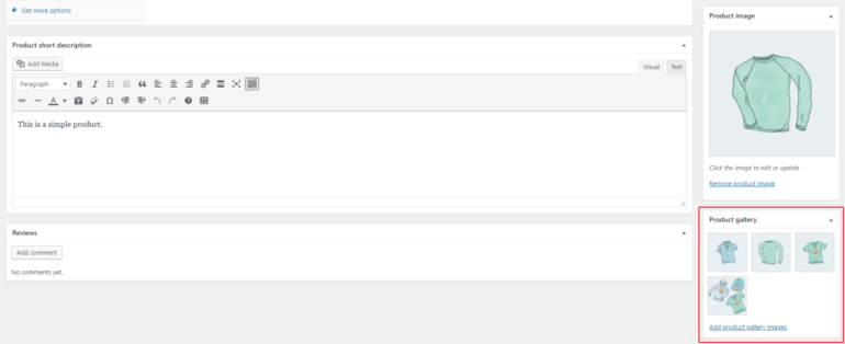 Fügen Sie Bilder aus der Produktgalerie über den Bildschirm „Produkt bearbeiten“ hinzu.