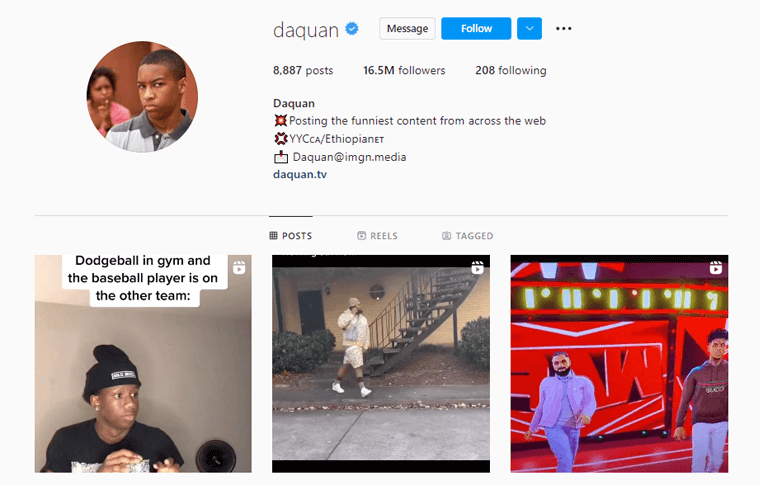 Exemplo de Nicho de Memes no Instagram