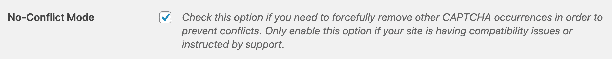 WPForms no conflict mode