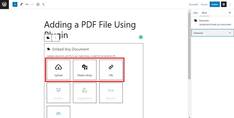 使用可用選項嵌入您的 PDF 文檔