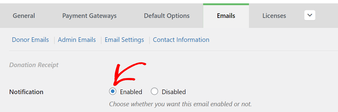 donor email notification