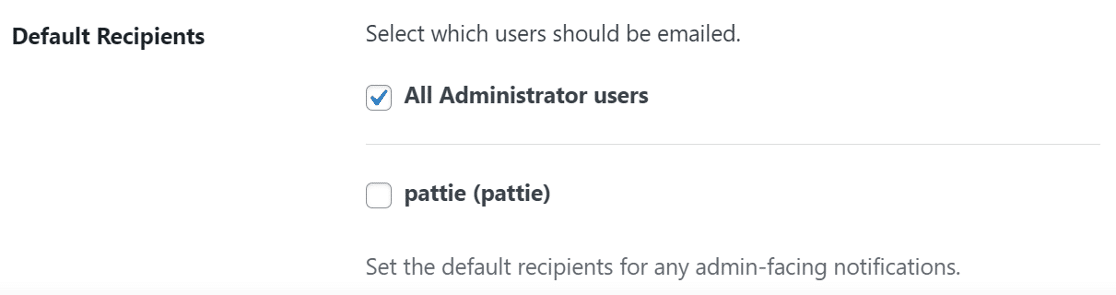 securitatea temelor destinatarilor implicite - WP Mail SMTP default recipients ithemes security