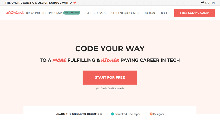 SkillCrush 웹사이트