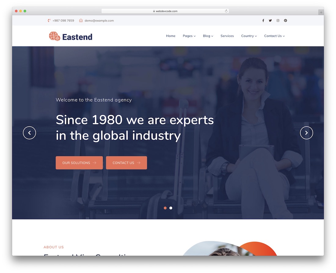 tema de wordpress de entrenamiento de eastend