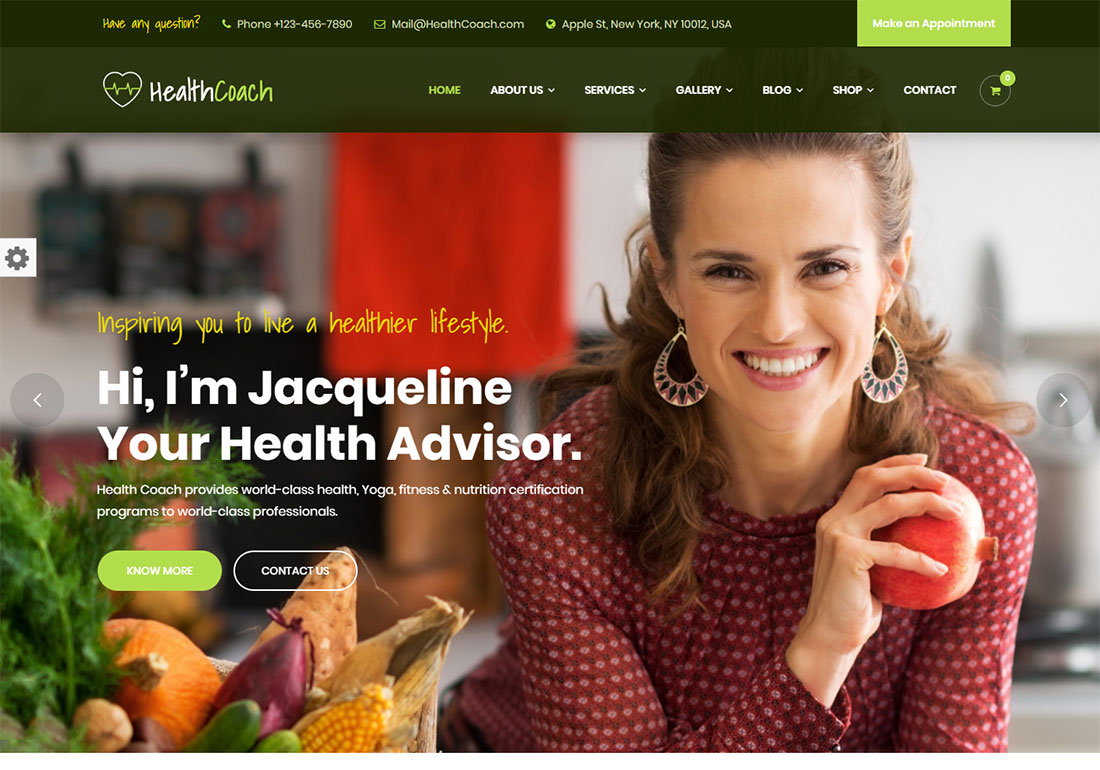 entrenador de salud Health Coach - health coach WordPress theme
