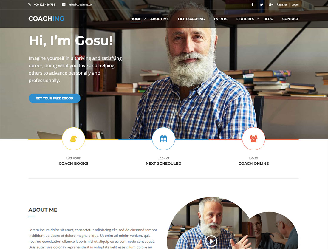 Grupo de trabajo de entrenamiento Best Coaching WordPress Theme