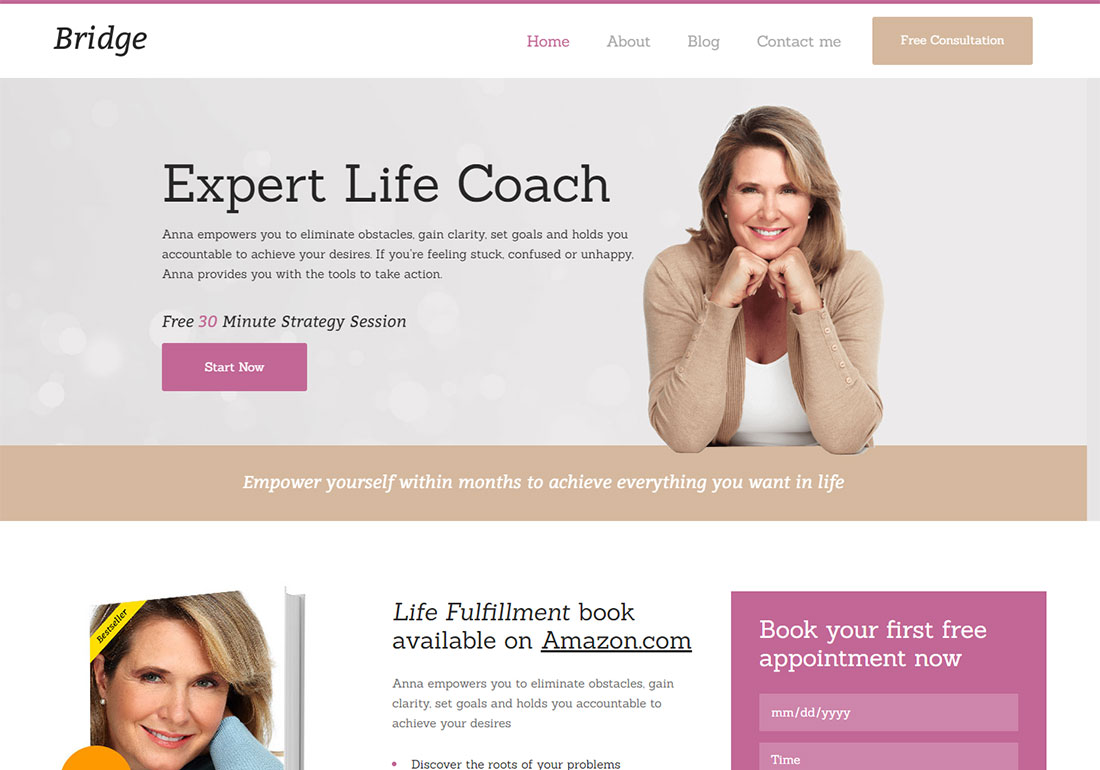Puente Bridge - Life Coach WordPress theme