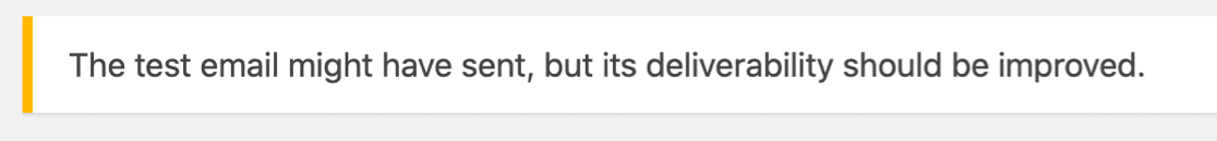 应改进可传递性警告消息 - WP Mail SMTP Deliverability should be improved warning message