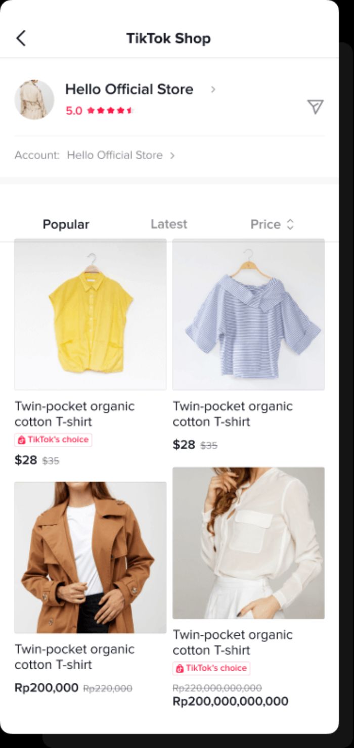 A Hello Official Store Tik Tok Shop.