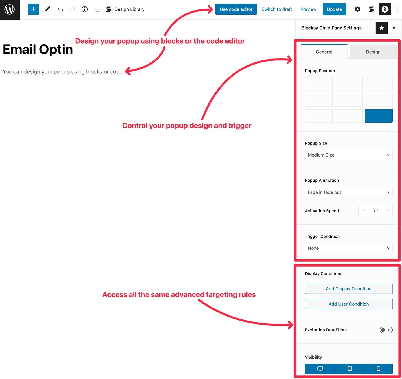 Pembuat popup kotak-kotak